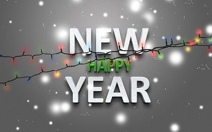 Happy New Year illustration, lights, holiday, new year, 2013, HD wallpaper