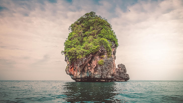 L'île solitaire, Thaïlande, Fond d'écran HD