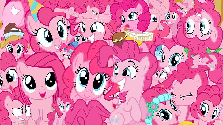 Wallpaper karakter My Little Pony, Merah Muda, My Little Pony, Pony, Pinkie Pie, Multfilm, Wallpaper HD