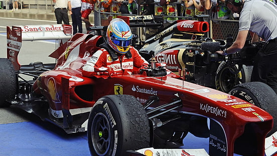 Fernando Alonso, Ferrari, Formula 1, car, HD wallpaper HD wallpaper