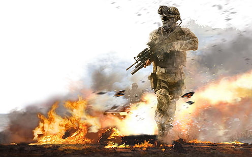 arme à feu noire, guerre, armée, soldat, Call of Duty guerre moderne 2, Call of Duty, jeux vidéo, Fond d'écran HD HD wallpaper