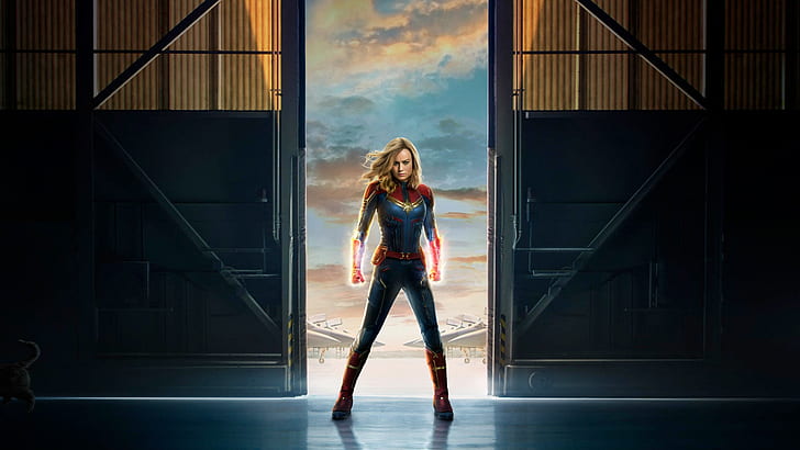 Film, Carol Danvers, Captain Marvel, Brie Larson, 2019, HD tapet
