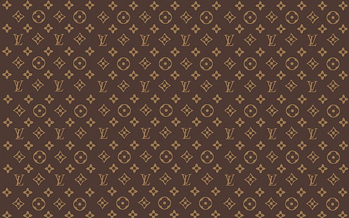 muro, motivi, marrone, fon, Louis Vuitton, LV, Sfondo HD HD wallpaper