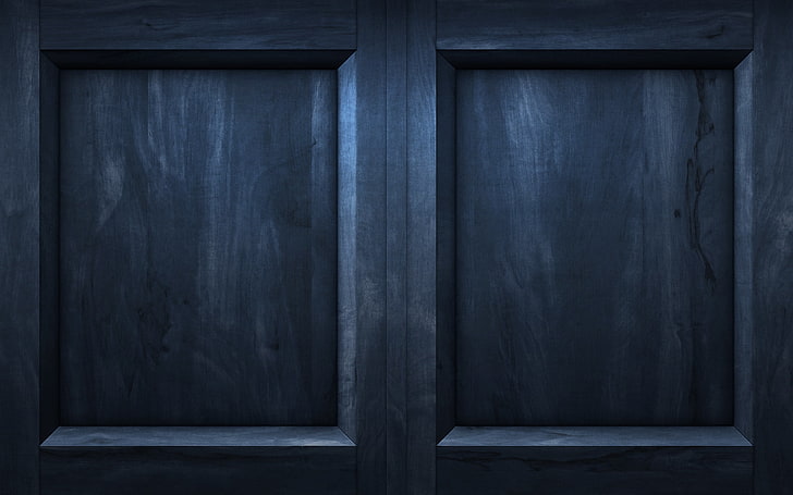 blue wooden door, wooden, blue, dark, timber, shape, HD wallpaper