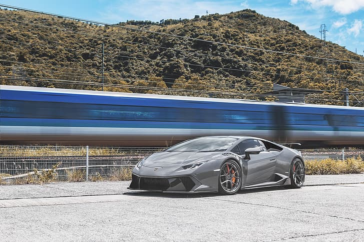Lamborghini, Train, VAG, Huracan, Graphite, HD wallpaper