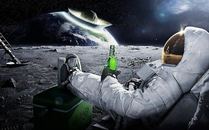 carlsberg astronaute lune annonces humour noir, Fond d'écran HD