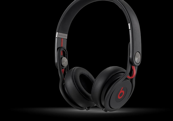 hitam dan merah Beats headphone overhead nirkabel, ketukan, dr dre, headphone, monster, Wallpaper HD