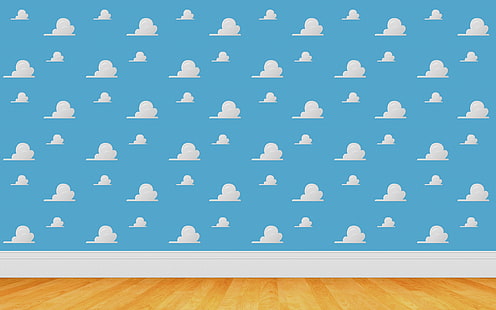 nuvens, história, brinquedo, parede, HD papel de parede HD wallpaper
