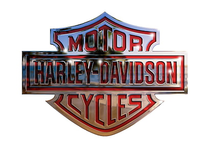 شعار Harley-Davidson للدراجات النارية ، دراجات نارية ، Harley-Davidson ، شعار ، معدن، خلفية HD HD wallpaper