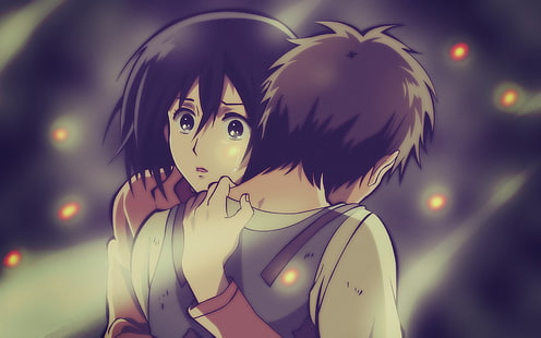 Shingeki no Kyojin, Eren Jeager, Mikasa Ackerman, Anime, Anime Girls, HD-Hintergrundbild HD wallpaper