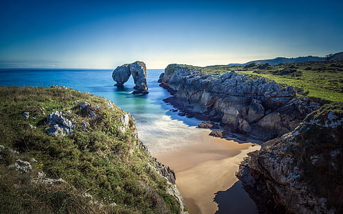 Relaxing Nature Corner, mar, paisaje, piedras, océano, Fondo de pantalla HD HD wallpaper