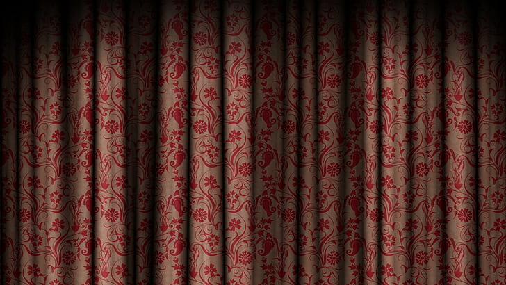 curtain, texture, red, pattern, HD wallpaper