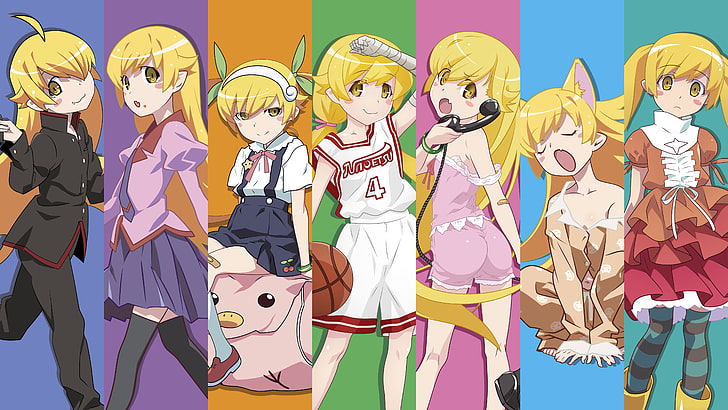 anime, anime girls, serie Monogatari, Oshino Shinobu, Sfondo HD