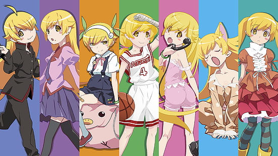 anime, garotas de anime, série Monogatari, Oshino Shinobu, HD papel de parede HD wallpaper