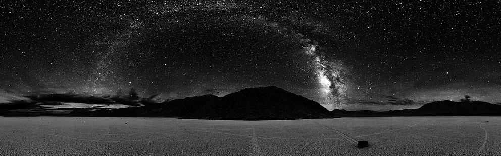 Via Láctea, paisagem, noite, estrelas, Via Láctea, panoramas, HD papel de parede HD wallpaper