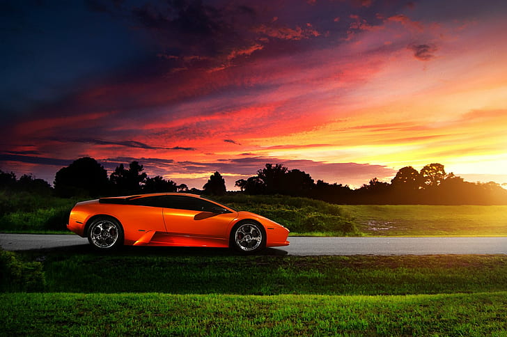 Autos, Coupé, Italien, Lamborghini, Murcielago, Orange, Supersportwagen, HD-Hintergrundbild
