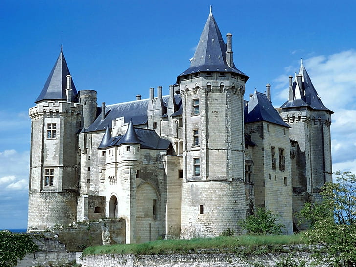Chateau de saumur, renässans, slott, Frankrike, HD tapet