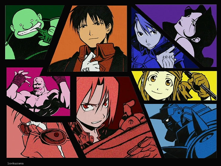 Vollmetall-Alchemist, Anime, Roy Mustang, Lust, Rockbell Winry, Riza Hawkeye, Elric Edward, Elric Alphonse, HD-Hintergrundbild