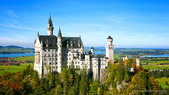 قلعة نويشفانشتاين ، بافاريا ، ألمانيا ، العمارة، خلفية HD HD wallpaper