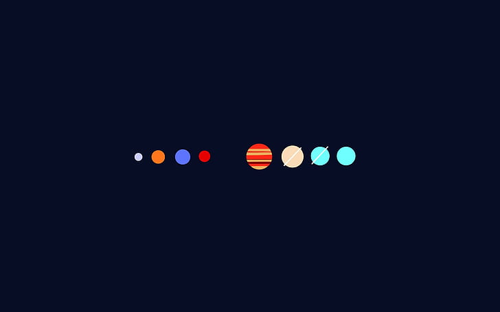 planeta, minimalismo, sistema solar, HD papel de parede