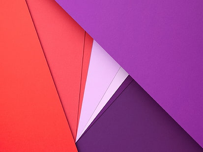 lote de papel para impresora de varios colores, papel de varios colores, Google, estilo de material, arte digital, Android L, Android (sistema operativo), minimalismo, púrpura, Fondo de pantalla HD HD wallpaper