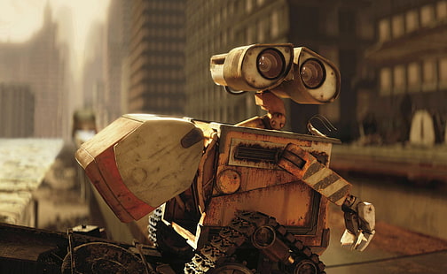 Скриншот Wall-E In The City, Wall-E, Мультфильмы, WallE, City, wall-e, HD обои HD wallpaper