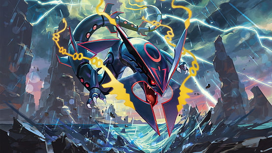 Pokémon, Pokémon: Omega Ruby e Alpha Sapphire, Mega Rayquaza (Pokémon), Sfondo HD HD wallpaper