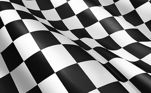 Racing flagga, svartvit rutig textil, sport, andra sporter, racing, flagga, HD tapet HD wallpaper