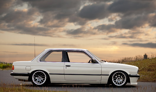 white BMW coupe, BMW, E30, stance, 325i, HD wallpaper HD wallpaper