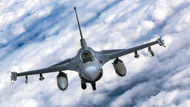 ジェット戦闘機、ゼネラルダイナミクスF-16ファイティングファルコン、航空機、ジェット戦闘機、軍用機、 HDデスクトップの壁紙