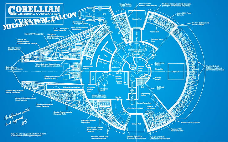 Corellian Millennial Falcon พิมพ์เขียว Star Wars, วอลล์เปเปอร์ HD