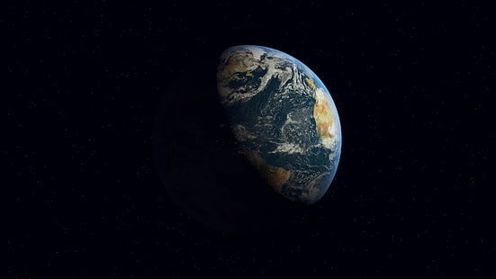 planeta ziemia, 3D, Cinema 4D, sztuka cyfrowa, Ziemia, wszechświat, Tapety HD HD wallpaper
