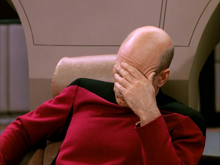 Star Trek, Jean-Luc Picard, dłoń na twarzy, star trek: następne pokolenie, Tapety HD