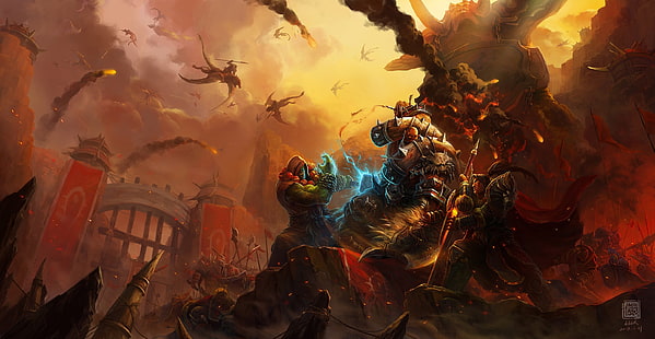 World of Warcraft, Thrall, Garrosh Hellscream, video games, HD wallpaper HD wallpaper