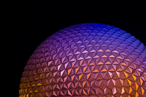 Dome, Epcot, Theme Park, Walt Disney World Resort, Modern architecture, Orlando, USA, HD, 5K, HD wallpaper HD wallpaper