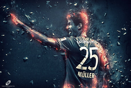 توماس مولر ، لاعبو كرة القدم ، ألمانيا ، الدوري الألماني ، بايرن ميونخ، خلفية HD HD wallpaper