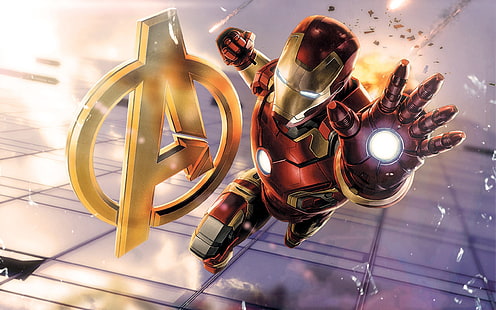 Marvel Avengers Iron-Man цифровые обои, Железный человек, битое стекло, супергерой, Мстители: Эра Альтрона, Marvel Comics, Мстители, HD обои HD wallpaper