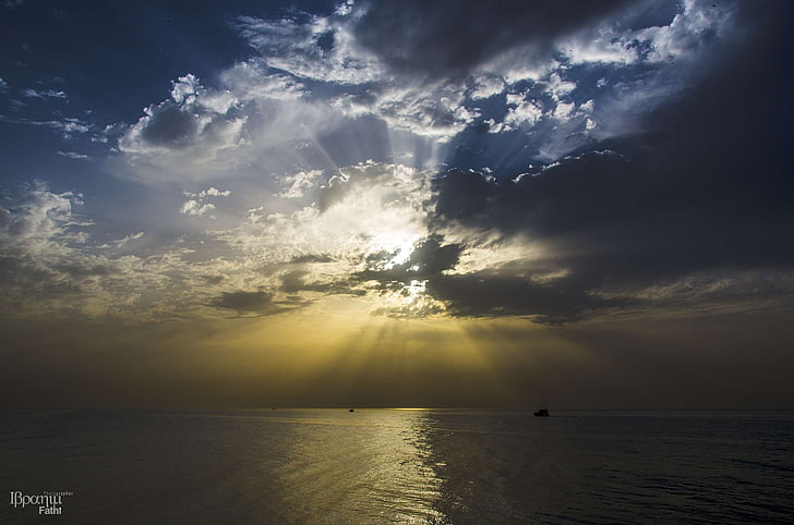 เมฆกาซาทองธรรมชาติปาเลสไตน์ทะเลเรือท้องฟ้า, วอลล์เปเปอร์ HD