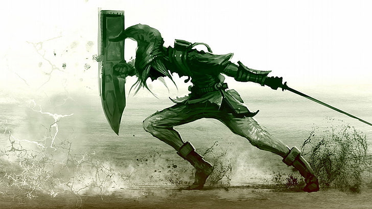 человек, держащий щит и меч цифровые обои, Зельда, The Legend Of Zelda, HD обои