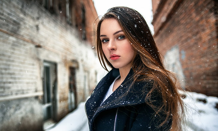 śnieg, gąbka, piękno, Valeria, Kirill Averyanov, Tapety HD