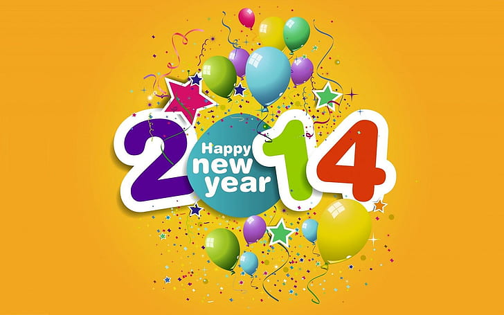Happy New Year 2014 Art, happy, year, 2014, HD wallpaper