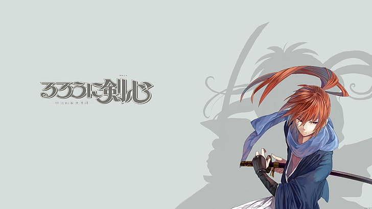 male anime wallpaper, Samurai X, Rurouni Kennshin, Himura Kenshin, anime, HD wallpaper