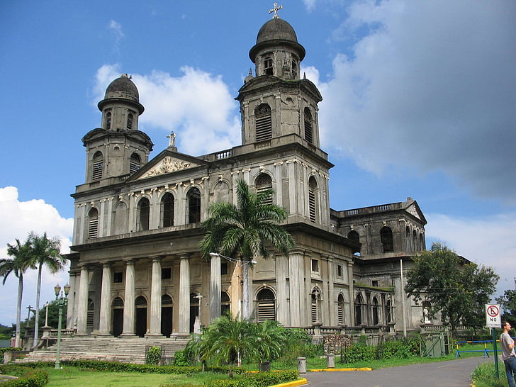 cathedral, managua, nicaragua, old, old cathedral, HD wallpaper