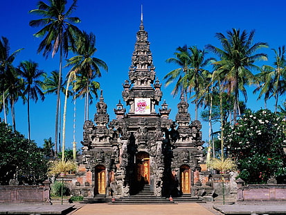 バリ島、インドネシア、灰色のコンクリート大聖堂、世界、宗教、 HDデスクトップの壁紙 HD wallpaper