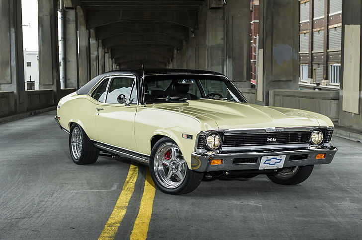1968, Chevrolet, Chevy, класически, крайцер, горещ, мускул, нова, стар, пръчка, шут, улица, уличен пътешественик, САЩ, HD тапет