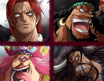 One Piece, Charlotte Linlin, Kaido (One Piece), Marshall D. Teach, Shanks (One Piece), Tapety HD HD wallpaper