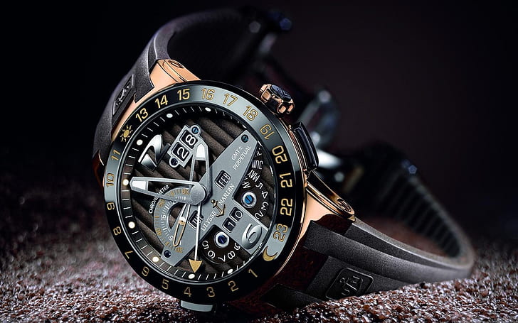 Ulysse Nardin Watch, expensive, clock, time, navy, HD wallpaper