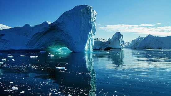 ice glacier, ice, Arctic, water, iceberg, nature, HD wallpaper HD wallpaper