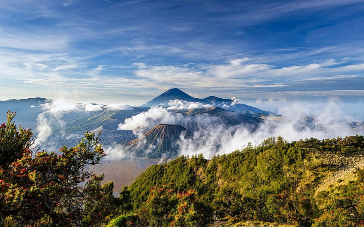 Indonésie, java, indonésie, java, complexe caldera volcanique, Tenger, Tengger, mont Bromo, Fond d'écran HD