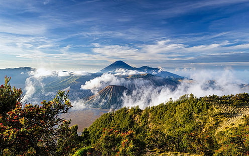 インドネシア、ジャワ、インドネシア、ジャワ、火山カルデラ複合体、テンガー、テンガー、ブロモ山、 HDデスクトップの壁紙 HD wallpaper